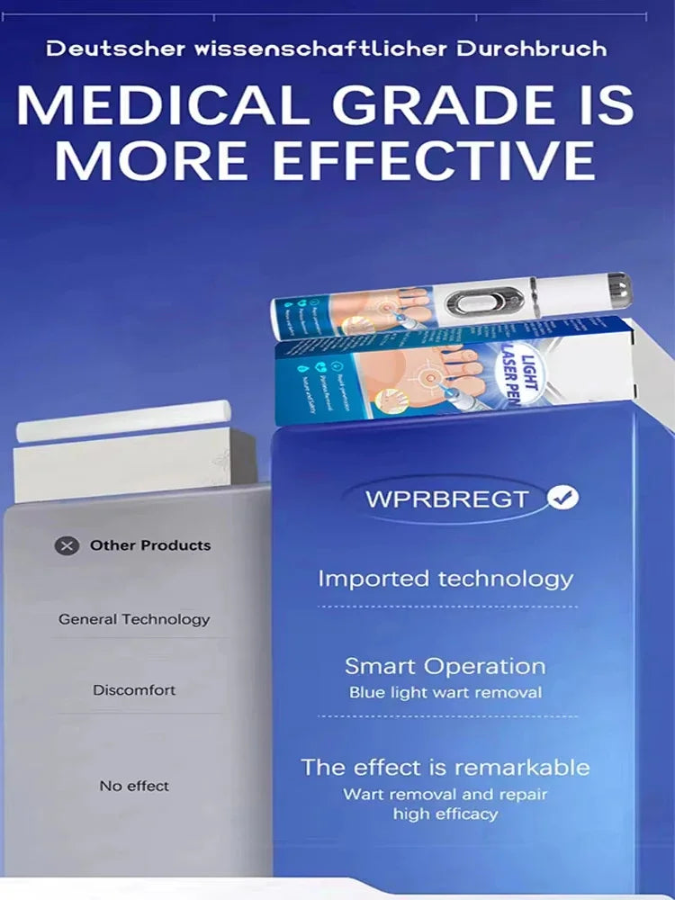 Quick and painless removal of warts, the latest generation blue light laser pen, hot-selling package - Path to Self-Improvement