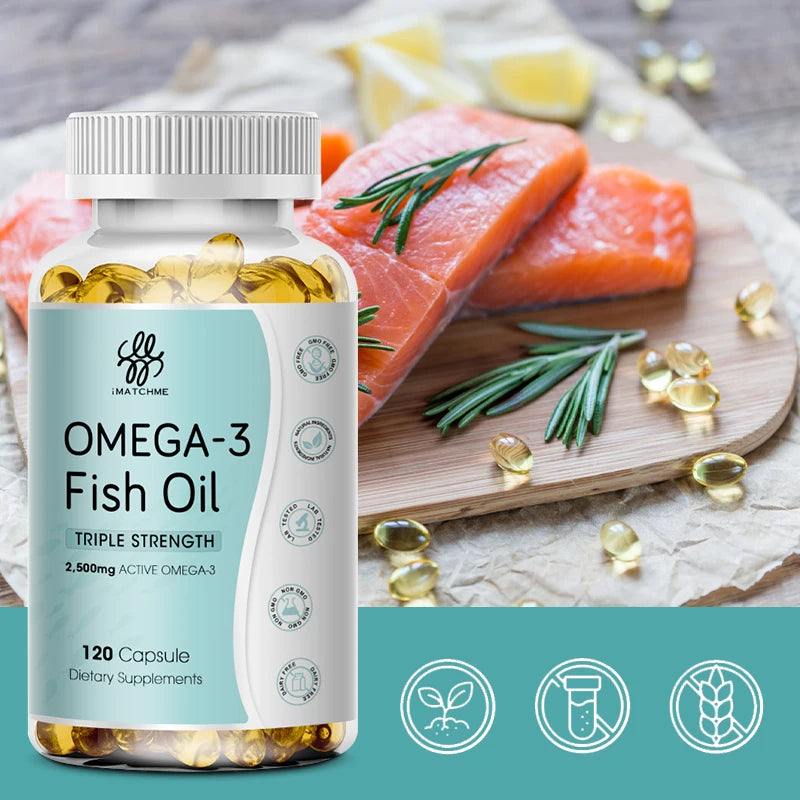 3600mg Triple Strength Omega 3 Fish Oil Supplement Rich EPA & DHA, Omega 3 Supplements for Heart, Brain & Immune Support