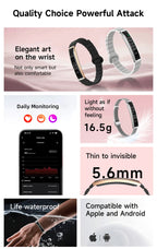 New Health Smart Bracelet Men Women Fitness Sports Band Stress Test HRV Monitor Waterproof Pedometer Smart Watch for Android iOS - Path to Self-Improvement