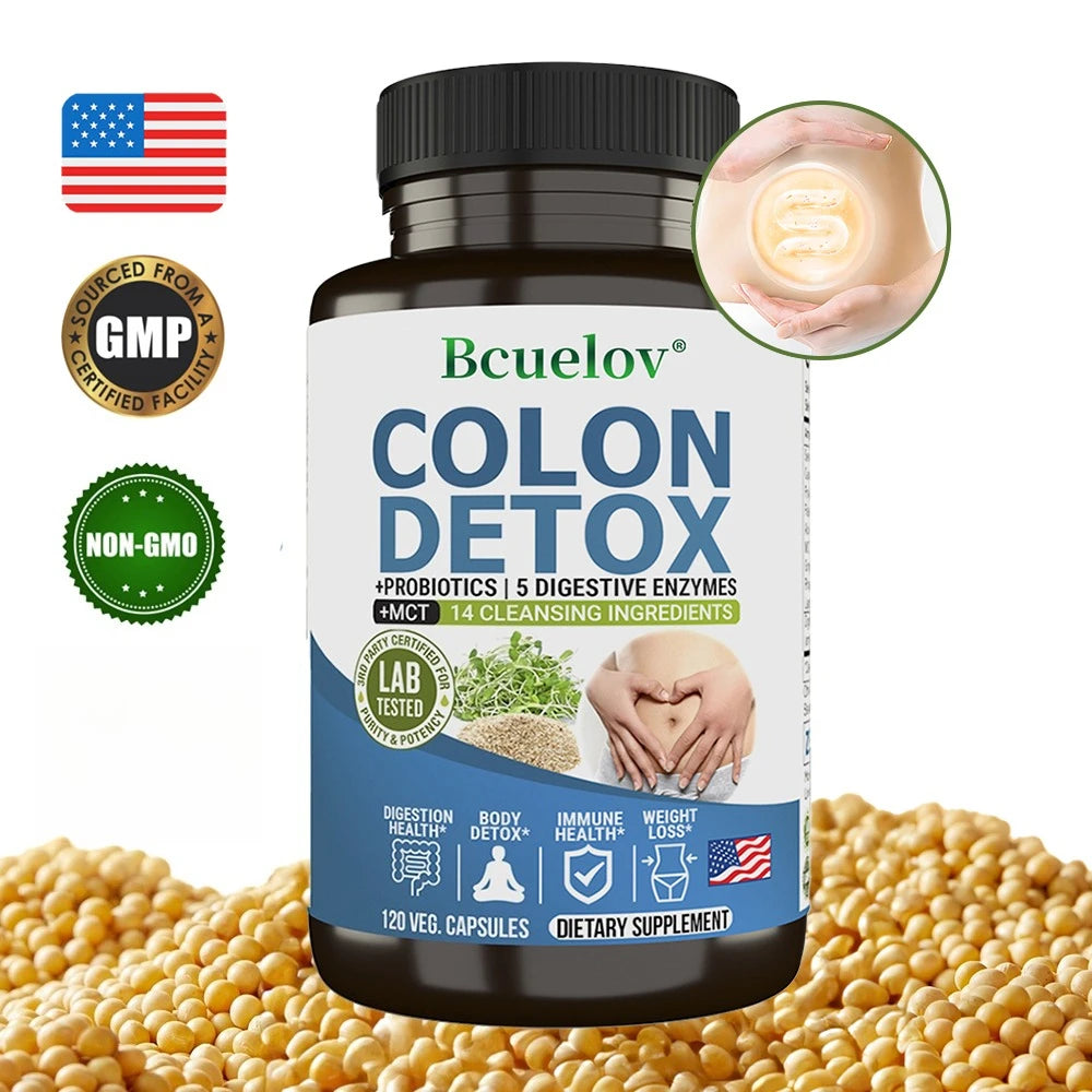 Colon Cleanser Detox Supplement - Bowel Cleansing & Probiotics - Natural Digestion, Constipation & Bowel Relief, Bowel Health