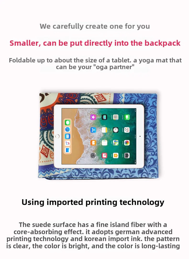 Chamois Yoga Mat Collapsible Portable Suede Yoga Towel Dance Movement Fitness Jump Rope Non-slip Floor Mat Exercise Mat  Gym Mat - Path to Self-Improvement