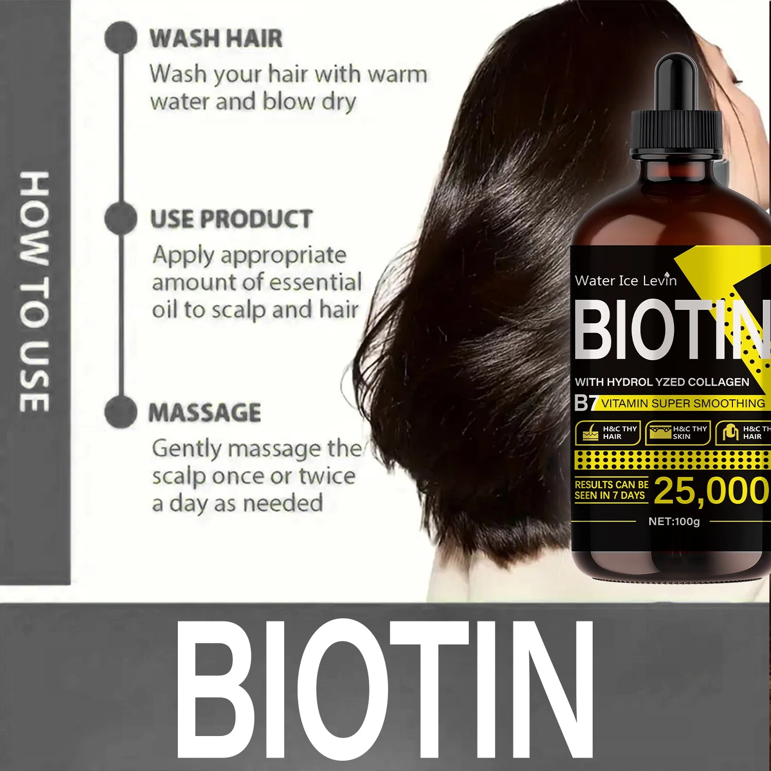 Biotin Hair Essential Oil - Pure Liquid Vitamins, Care Hair, Rejuvenating Hair - Unisex - Path to Self-Improvement