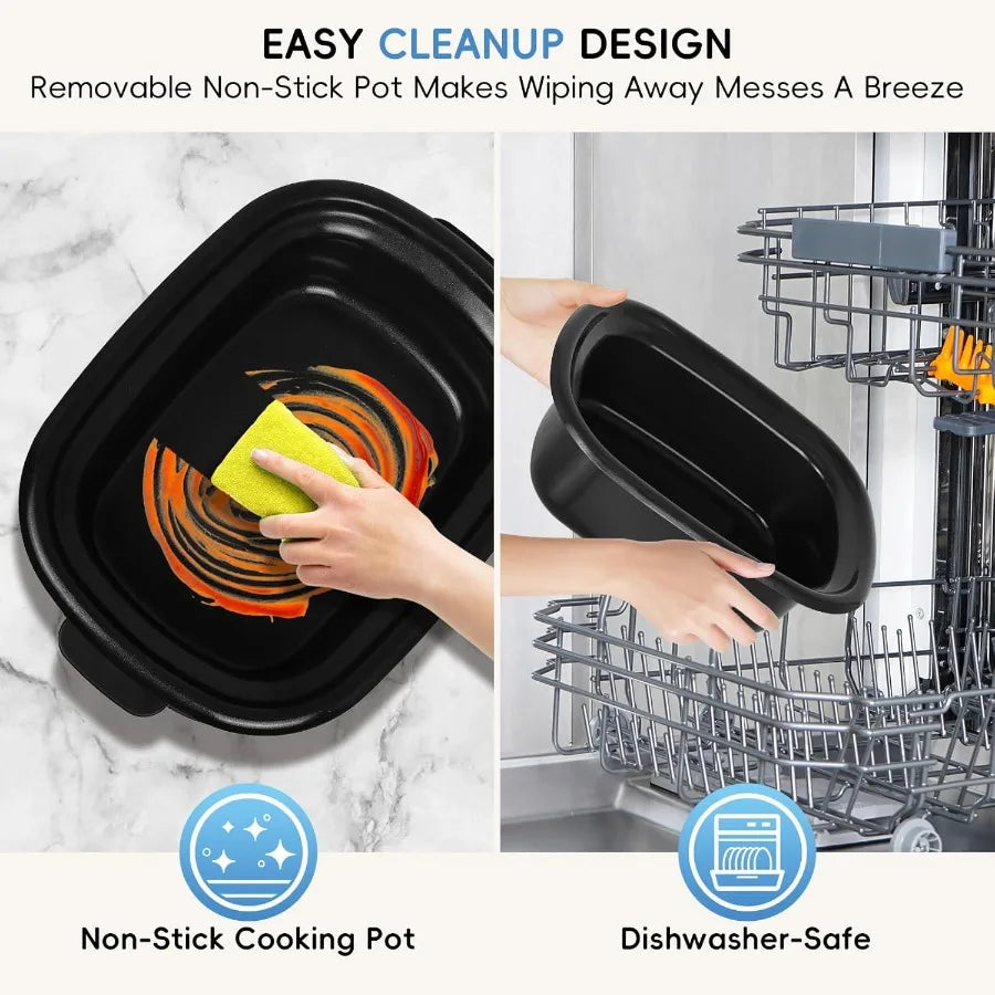 6.5 Quart Multi Cooker 11-in-1 Programmable Slow Cooker with Bake Saute Roast and Sous Vide Functions for Home Kitchen Use 1500