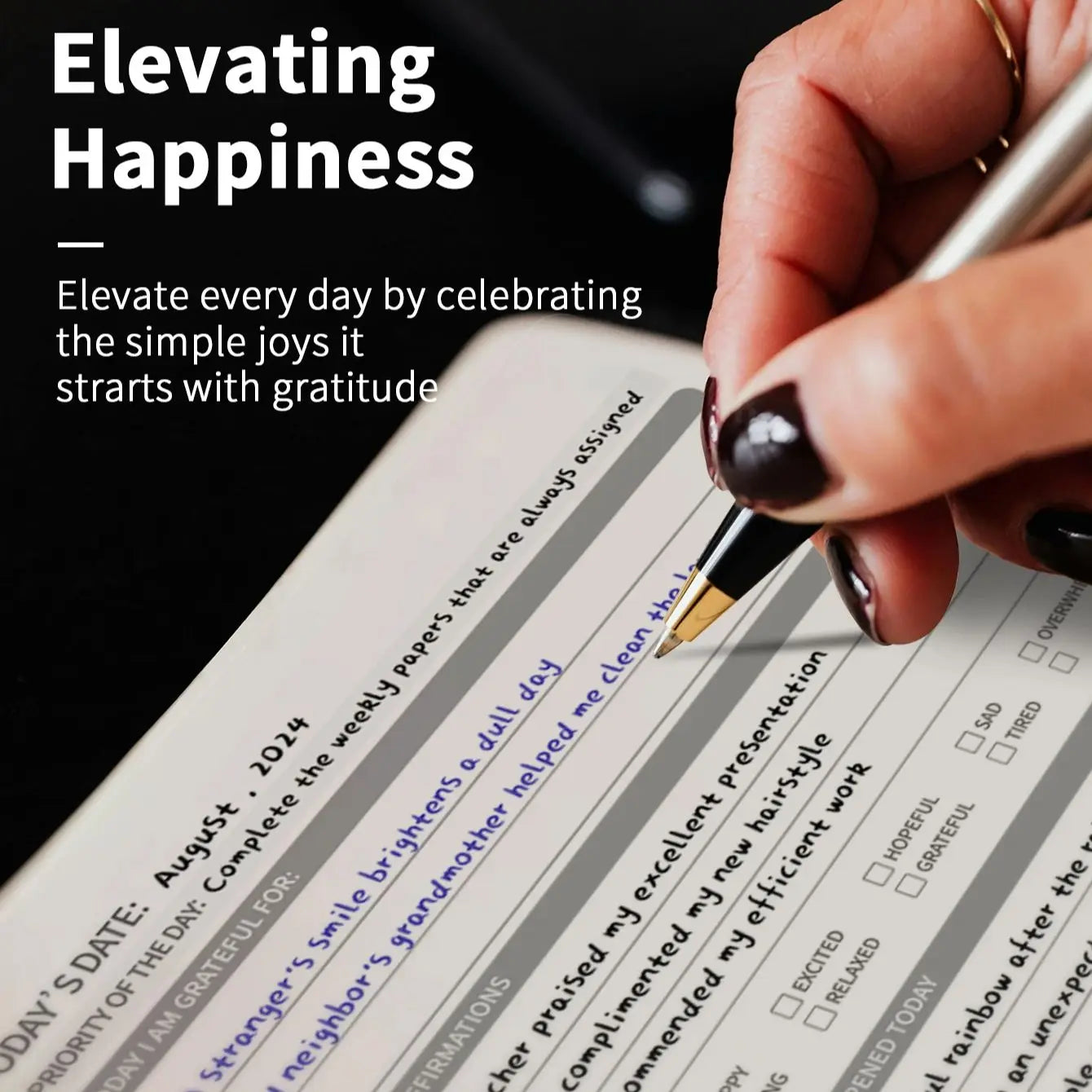 Gratitude Journal - Daily Mood Tracker & Positivity Planner - Path to Self-Improvement