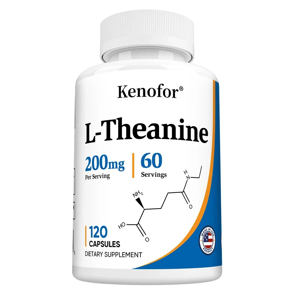 L-Theanine 200 Mg, Extra Strength Theanine Supplement – Focus and Relaxation Support, Improved Sleep, Non-GMO and Gluten-Free
