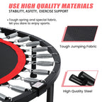 48-Inch Trampoline Foldable Fitness Trampoline Rebounder With Adjustable Handrail Bearing Max 330 lbs Outdoor Children Adults - Path to Self-Improvement
