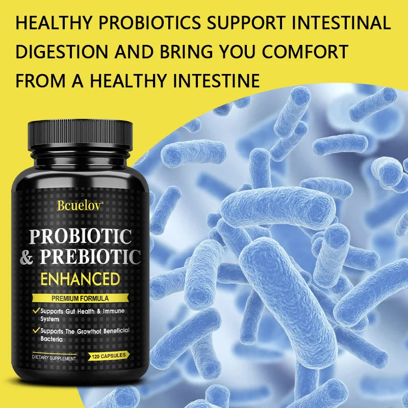 Prebiotics and Probiotics Capsules - Supports Gut Health, Digestion, Metabolism, and Weight Management, Regulating Emotions