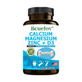 Calcium Magnesium Zinc Vitamin D3 Supplement - Supports Bones, Teeth, Muscles, Nerves, Protein Synthesis, 120 Capsules