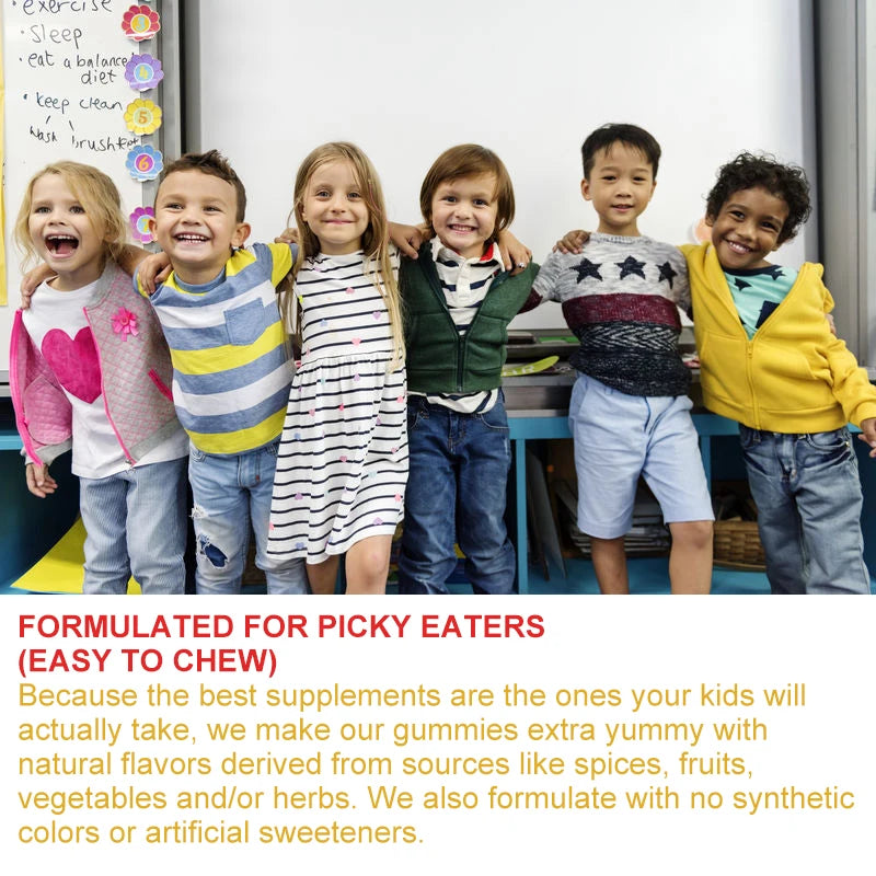 Children's Gummy Vitamins - with Vitamins C, D, B6 and Zinc, Flaxseed Oil Omega 3 To Support Children's Development - Path to Self-Improvement