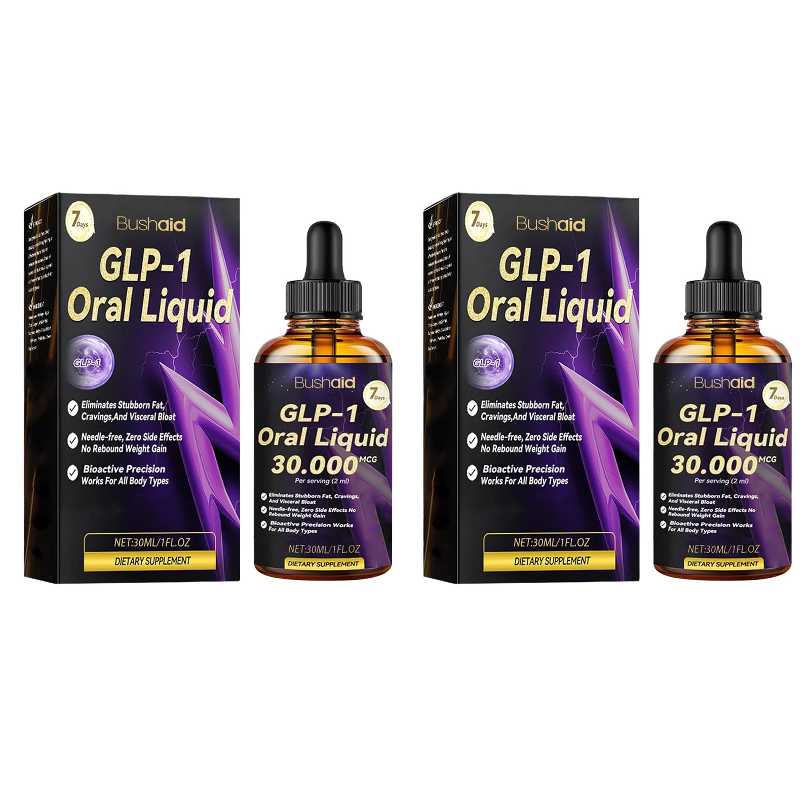 30ml GLP-1 Oral Liquid GLP 1 Peptide Complex Serum Weight Loss Supplements Natural Advanced Body Care Liquids Drops For Women