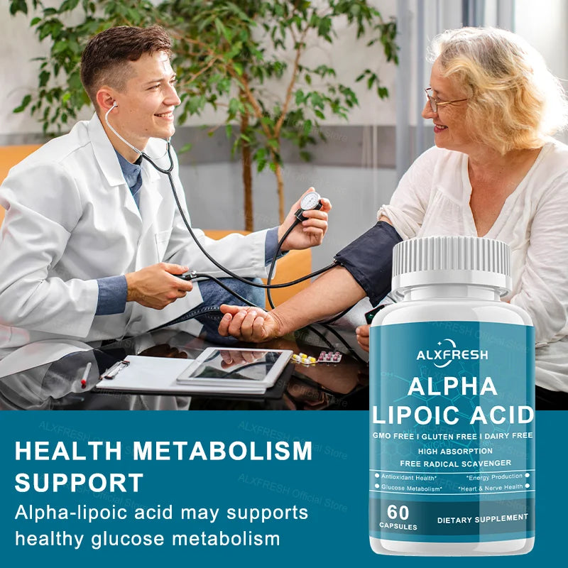 Alpha-lipoic Acid Capsules For Improve Glucose Metabolism Insulin Nervous Liver Have Anti-aging Beauty Weight Management Effects