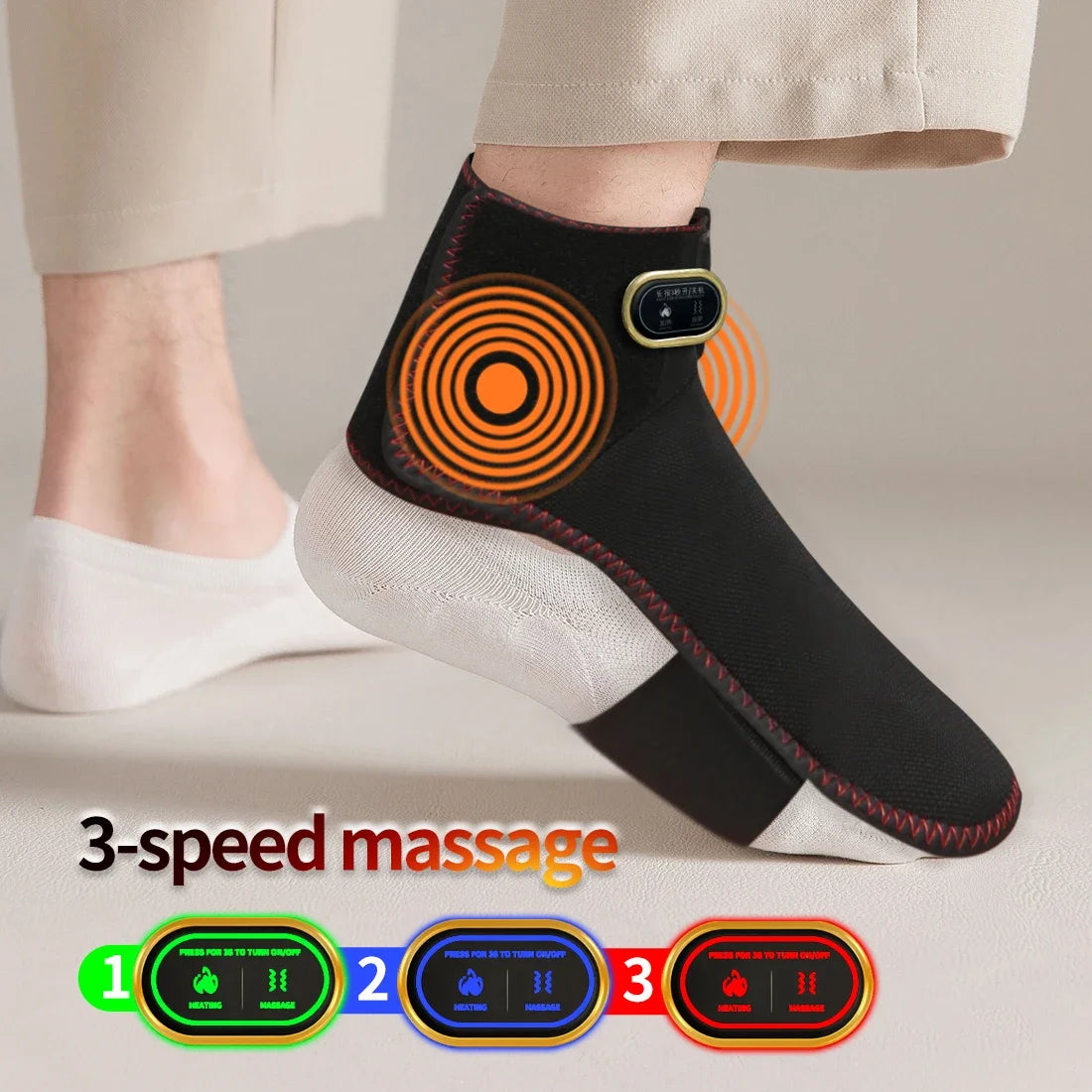 Wireless Ankle Heating Pad Electric Vibration Massage Heated Foot Hand Wrap for Wrist Ankle Rechargeable Heating Wristband Brace - Path to Self-Improvement