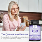 Zinc Supplements - Promotes Energy Production, Supports Immune System and Overall Health
