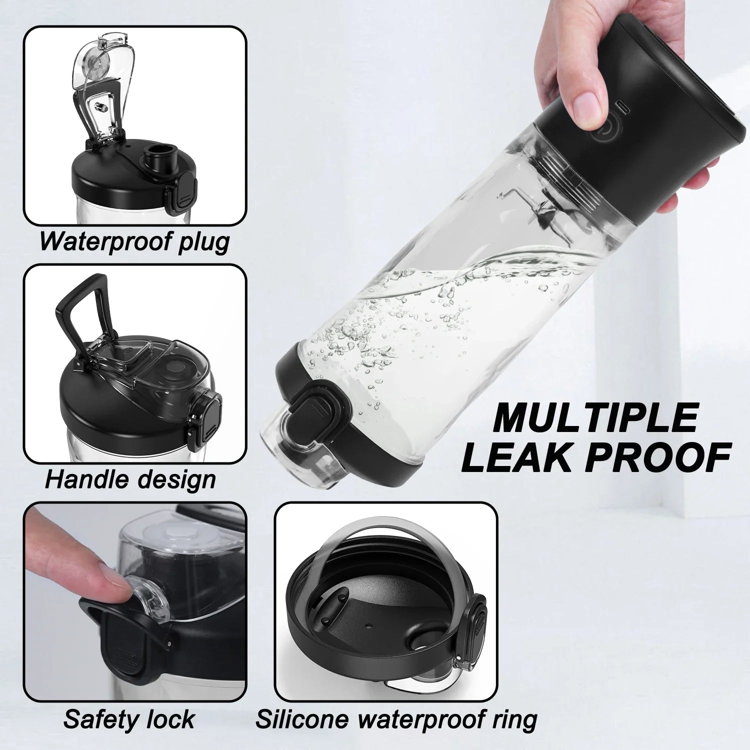 Portable Blender 600ML Electric Juicer Fruit Mixers 4000mAh USB Rechargeable Smoothie Mini Blender Personal Juicer - Path to Self-Improvement