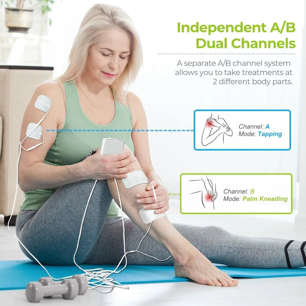 EMS Muscle Stimulator TENS-EMS Machine for Home Use,Muscle Toning Device &Recovery Massager with Electrodes Pads for Pain Relief