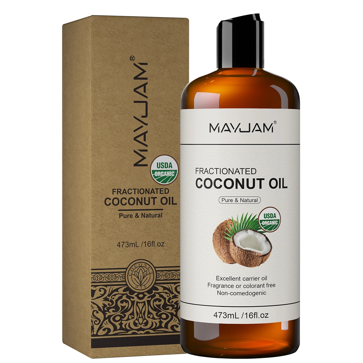 USDA Organic Coconut Oil for Skin Face Hair Cold-Pressed Sweet Almond Moroccan Argan Sunflower Seed Oil for Massage Moisturize