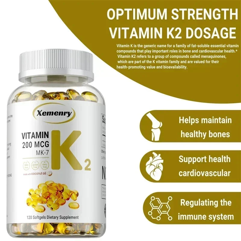 Vitamin K2 MK-7 Supplement - Supports Immune Function, Joint & Heart Health, Superior Absorption, Boosts Energy, Non-GMO - Path to Self-Improvement