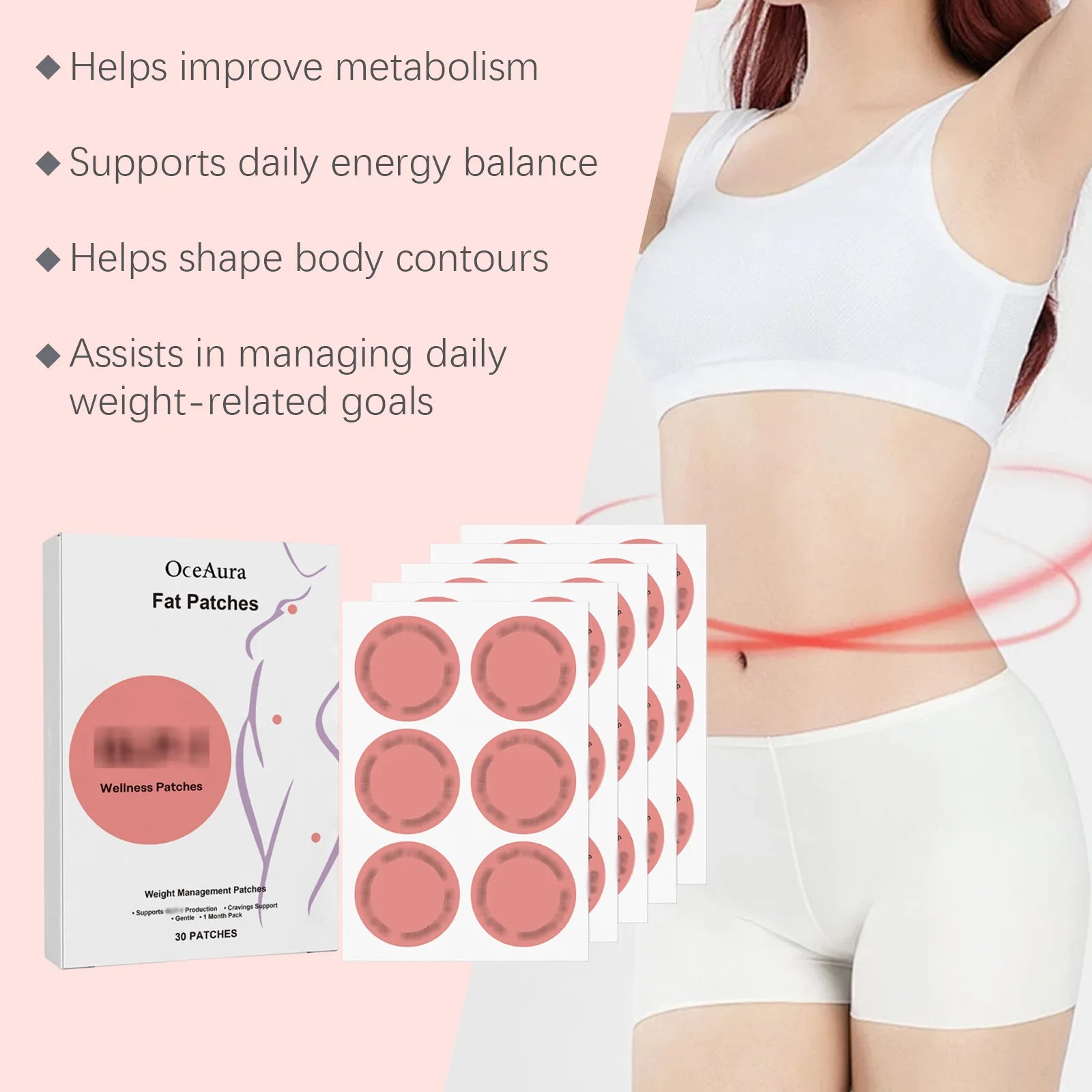 OceAura GLP-1 Patches Hunger Control Belly Fat Burner Weight Loss Insulin Regulator Control of Weight Sculpting Shaping Body