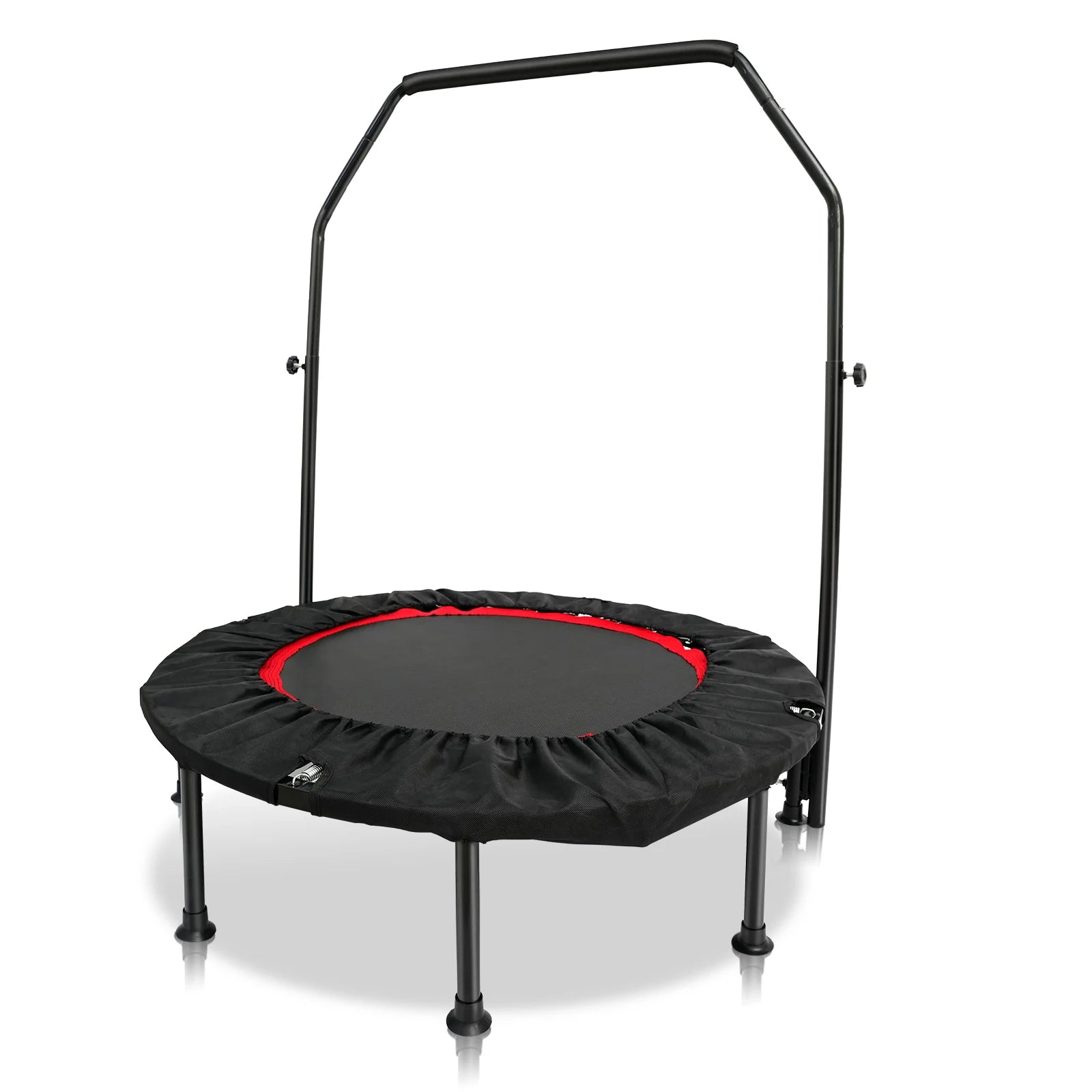 48-Inch Trampoline Foldable Fitness Trampoline Rebounder With Adjustable Handrail Bearing Max 330 lbs Outdoor Children Adults - Path to Self-Improvement