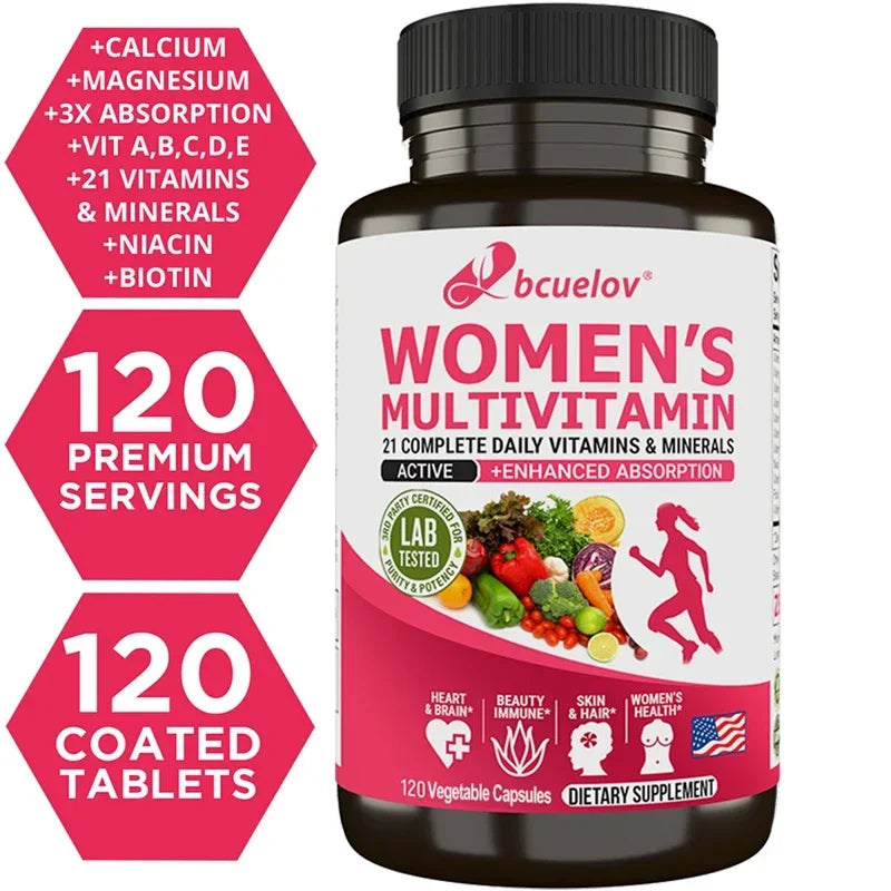 Women's Multivitamin Multimineral Supplement - Magnesium Biotin Calcium Zinc Selenium - Supports Joints Skin Nails - Path to Self-Improvement