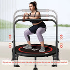 48in silent trampoline with adjustable handle, fitness trampoline, bungee jumping aerobic trainer, suitable for adult exercise - Path to Self-Improvement