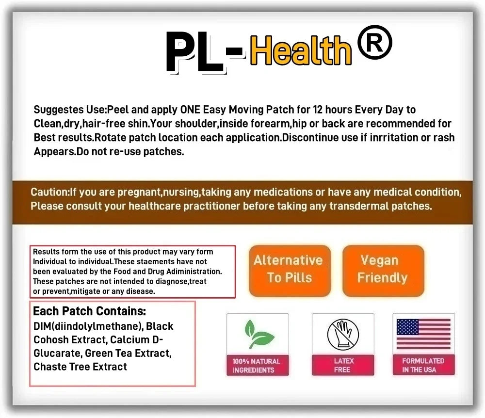 30 Patches Hormone Balance Transdermal Patches for Women for Mood Support & Estrogen Metabolism