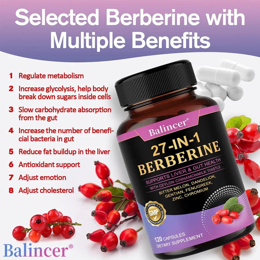 Berberine Dietary Supplement - with Ceylon Cinnamon,Metabolism, Healthy Weight Management, Circulatory Health,Immune System