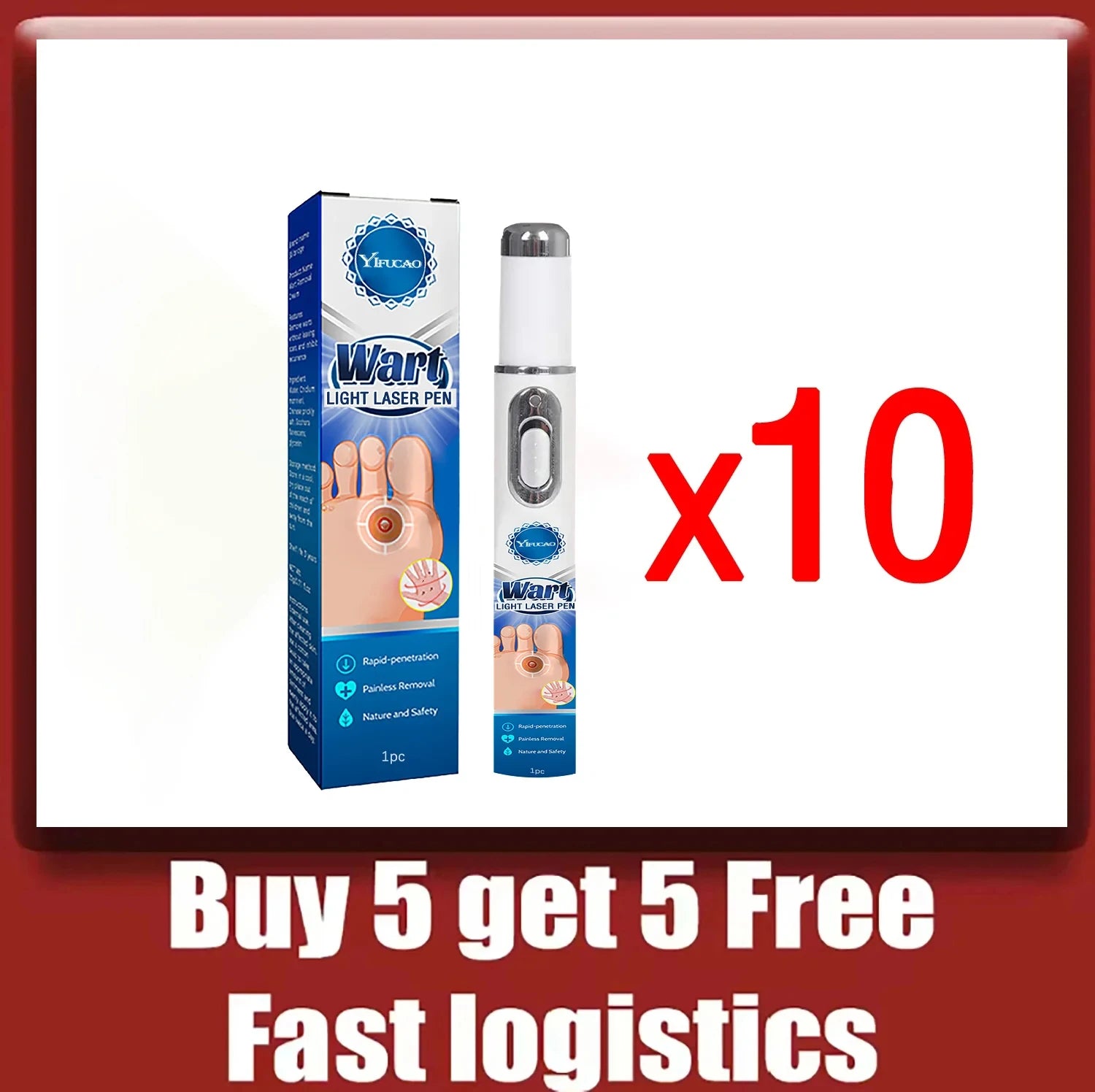 Quick and painless removal of warts, the latest generation blue light laser pen, hot-selling package - Path to Self-Improvement