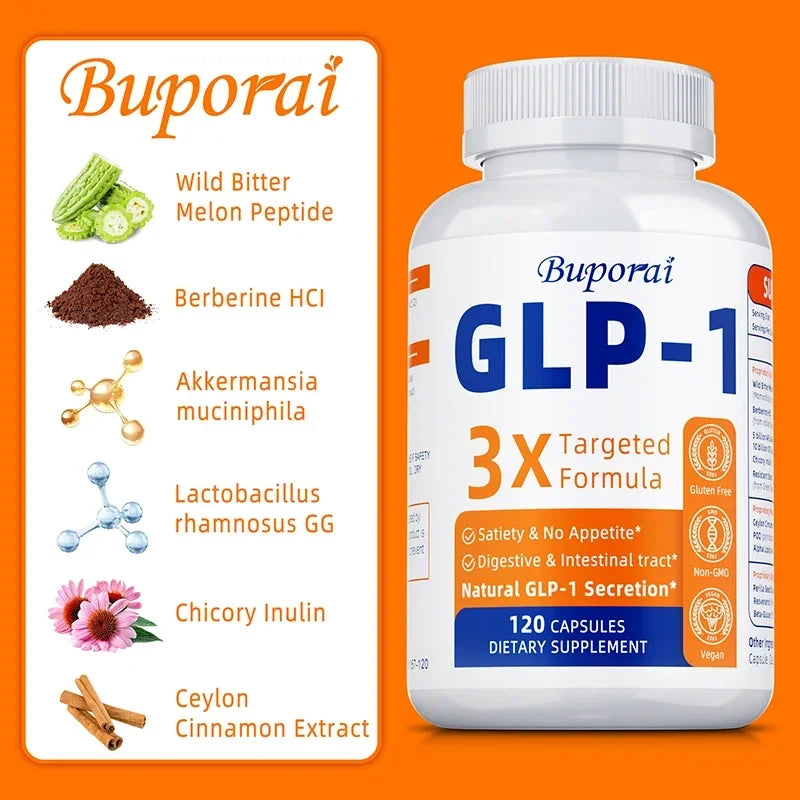 GLP-1 Supplement - Helps Reduce Weight and Bloating, Promotes Digestion and Gut Health, and Increases Satiety