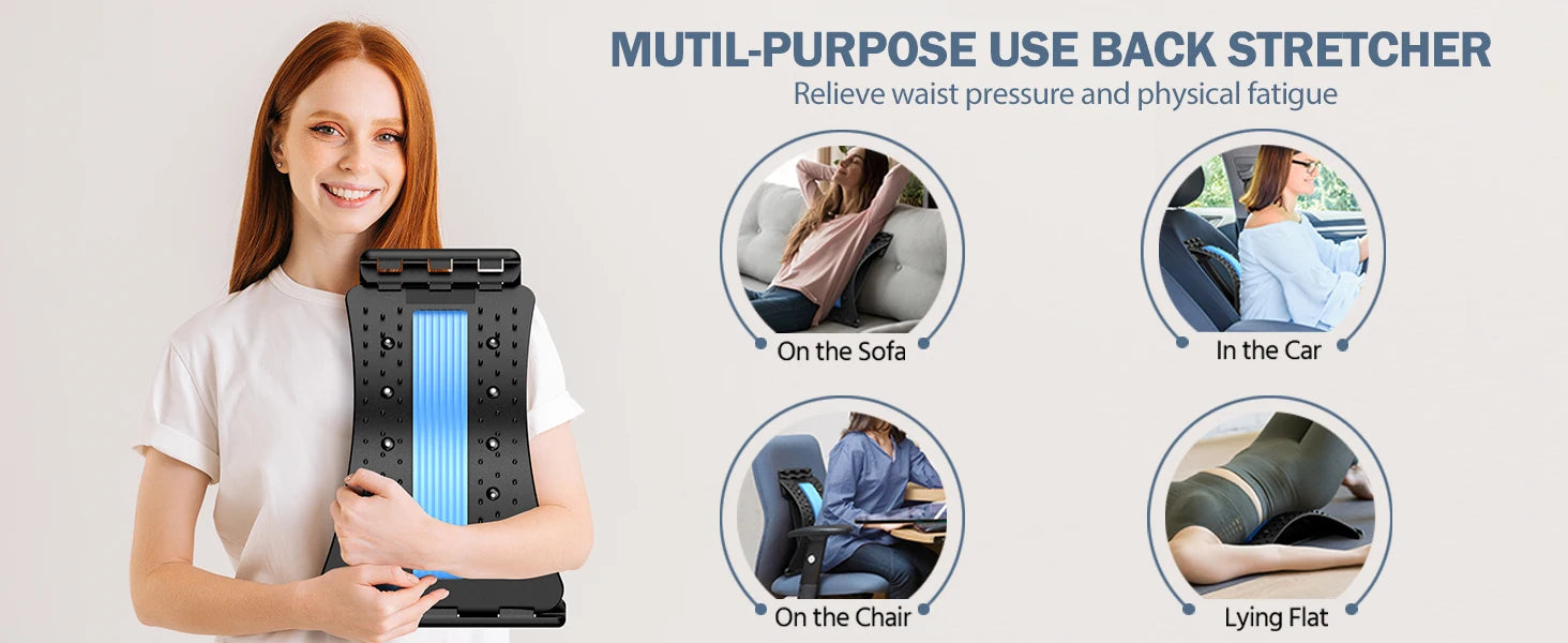 Back Stretcher for Back Pain Relief, Multi-Level Back Cracker Board, Lower and Upper Back Support for Herniated Disc - Path to Self-Improvement