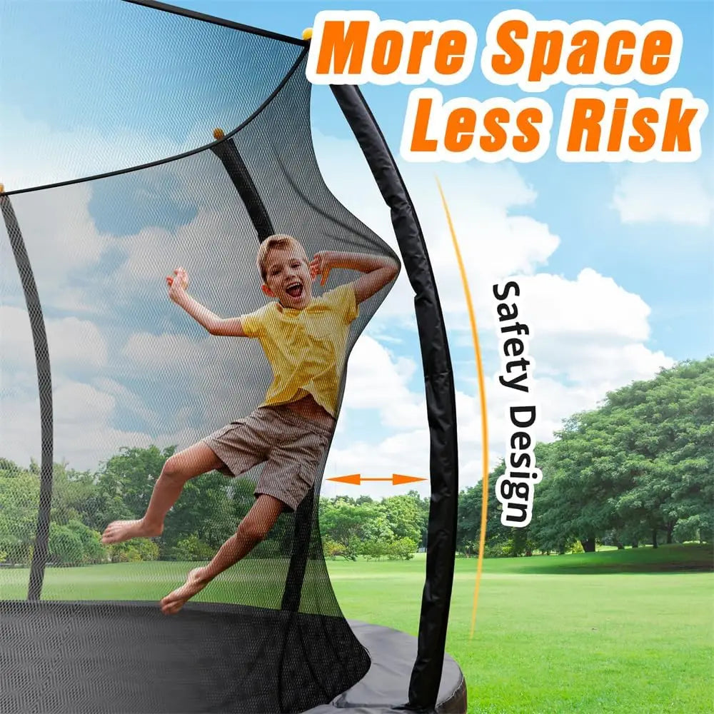 16FT Round Trampoline with Basketball Hoop for Kids Adults Outdoor Recreational Trampoline with Ladder and Safety - Path to Self-Improvement