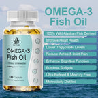 3600mg Triple Strength Omega 3 Fish Oil Supplement Rich EPA & DHA, Omega 3 Supplements for Heart, Brain & Immune Support