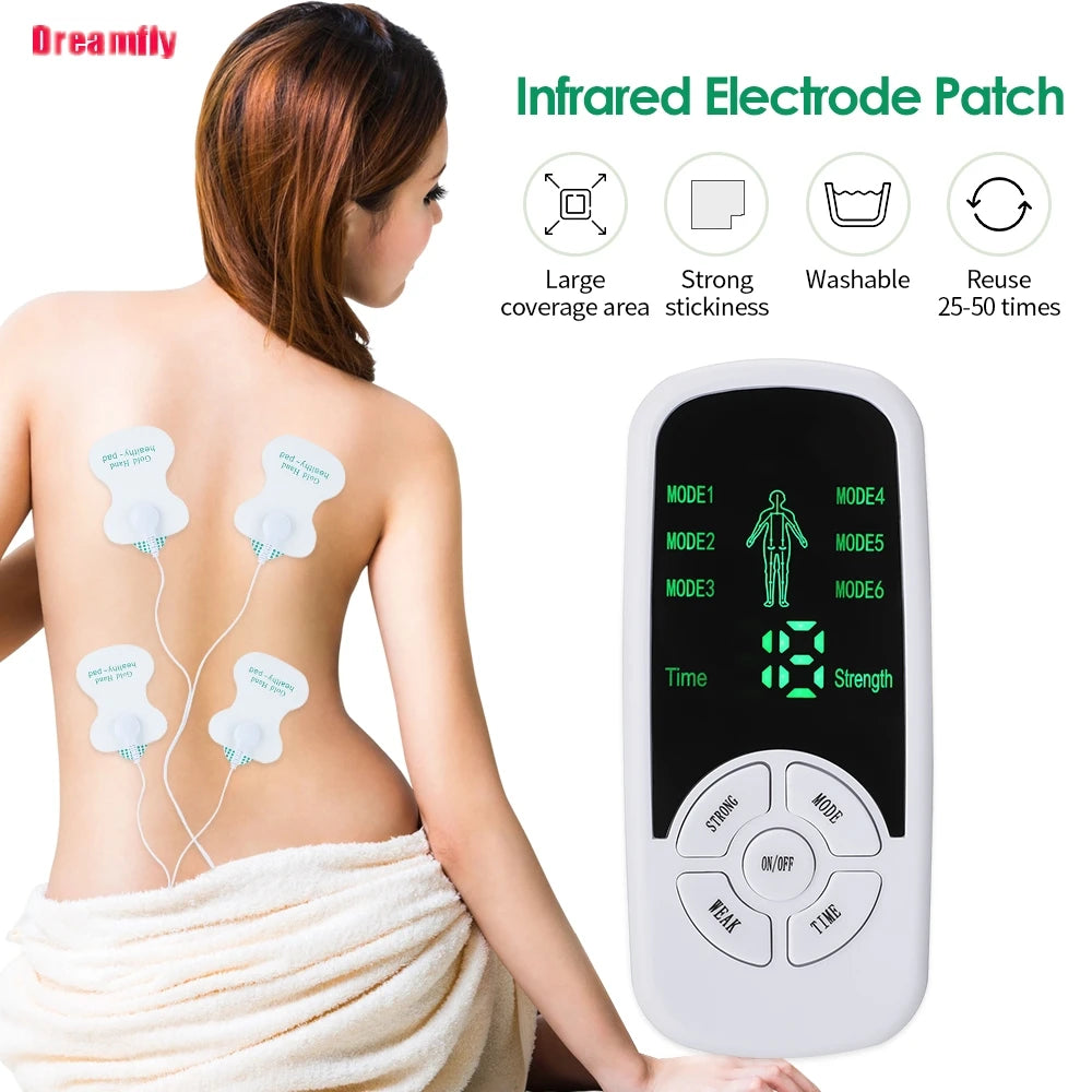 EMS Electric Muscle Therapy Stimulator 6 Modes Tens Unit Machine Meridian Physiotherapy Pulse Abdominal Prostate Body Massager
