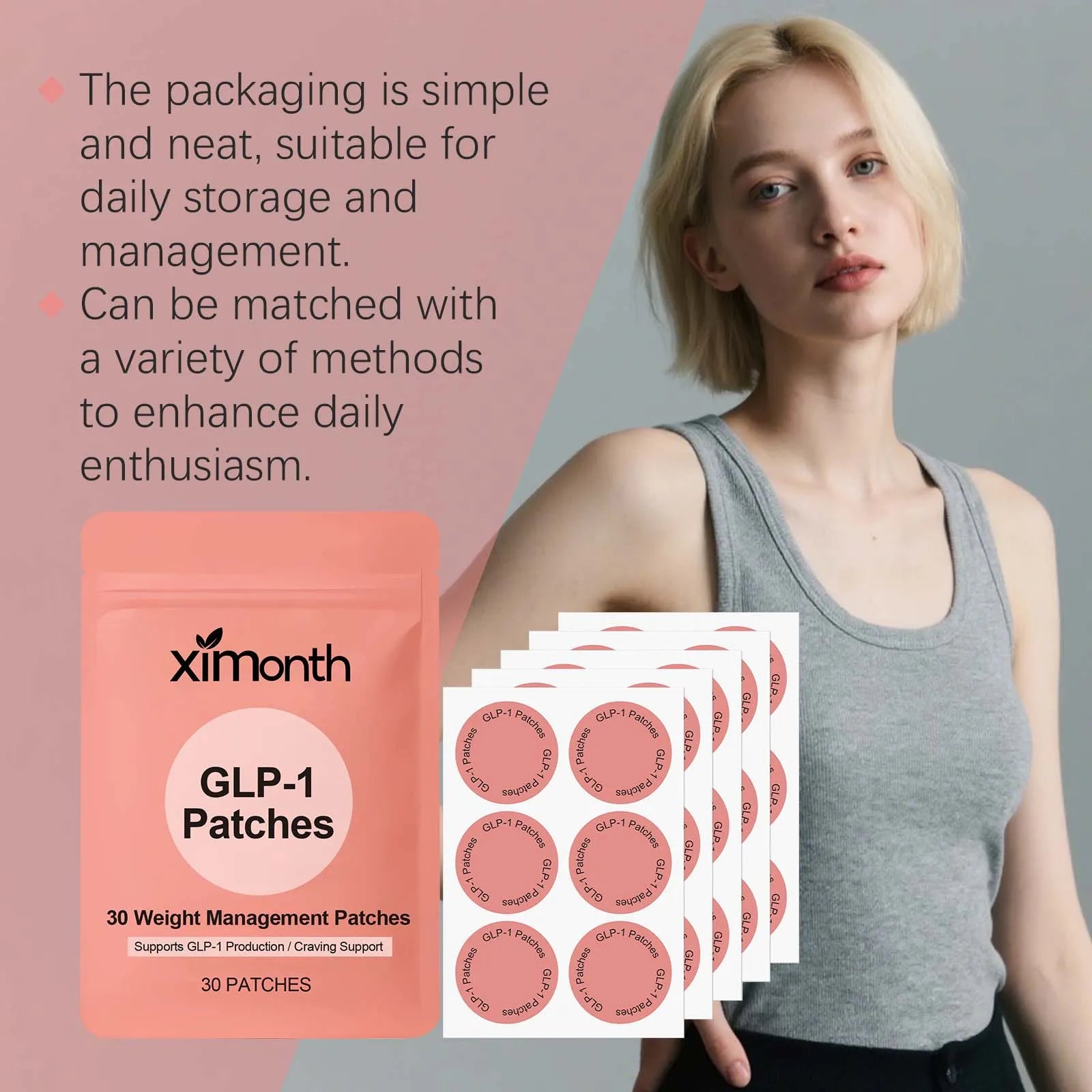 GLP-1 Patches For Body Shaping Fat Burning Anti Cellulite Improve Stomach Control Hunger Increase Metabolism Weight Loss Patch