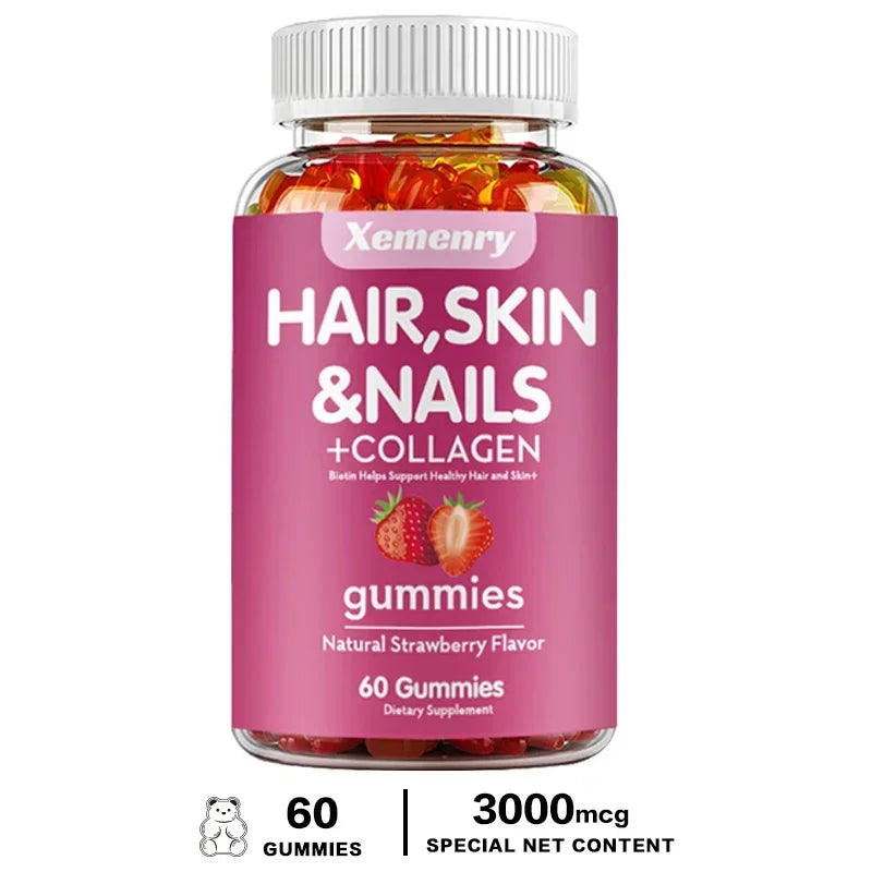 Hair, Skin & Nails Gummies | Hair Vitamins for Men and Women | Biotin Supplements - Path to Self-Improvement