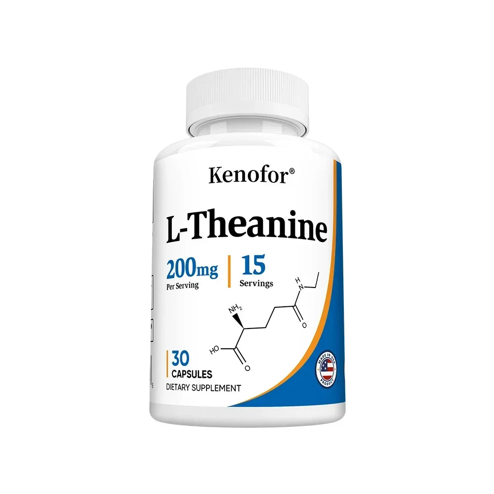 L-Theanine 200 Mg, Extra Strength Theanine Supplement – Focus and Relaxation Support, Improved Sleep, Non-GMO and Gluten-Free