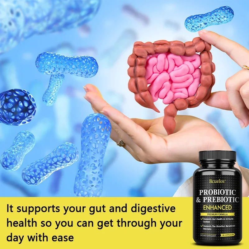 Prebiotics and Probiotics Capsules - Supports Gut Health, Digestion, Metabolism, and Weight Management, Regulating Emotions