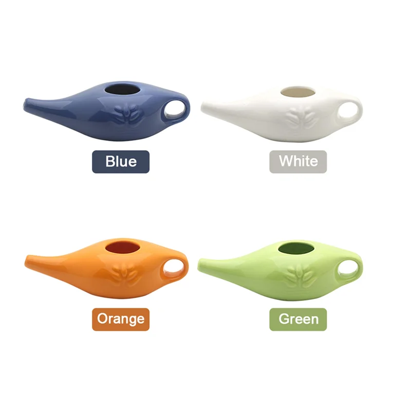 250Ml Ceramic Neti Pot Nose Cleaning Pot Leakproof Spout Pot for Nasal Rinsing Nose Washing Men and Women,White - Path to Self-Improvement
