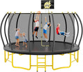 16FT Round Trampoline with Basketball Hoop for Kids Adults Outdoor Recreational Trampoline with Ladder and Safety - Path to Self-Improvement