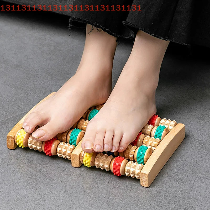 Foot Roller Massager Wood Foot Massage Multi-Point Foot Therapy Rubbing Massage Promote The Circulation Of Blood Foot Care Tool