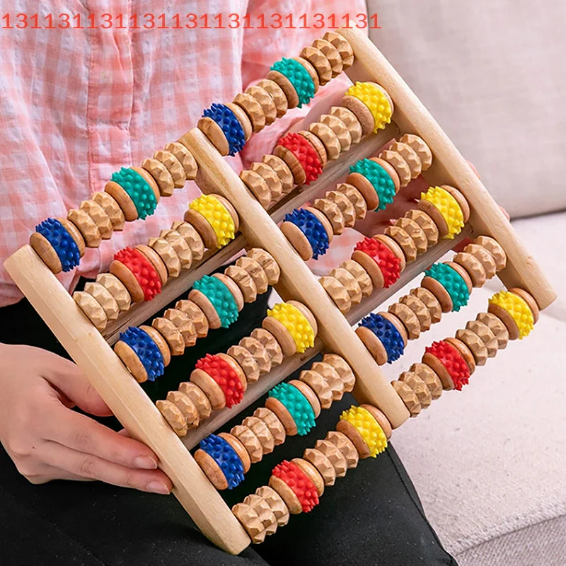 Foot Roller Massager Wood Foot Massage Multi-Point Foot Therapy Rubbing Massage Promote The Circulation Of Blood Foot Care Tool