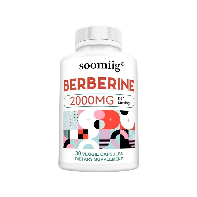 Berberine Capsules - 2000mg, Supports Bone and Cardiovascular Health, Promotes Metabolism, Helps with Energy, Immune System