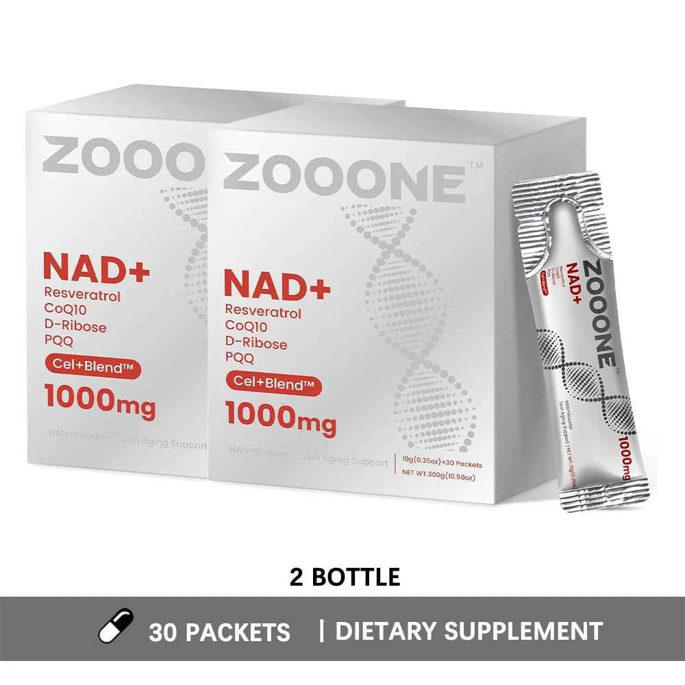 NAD 1000mg Liquid Supplement, Liquid Packets, Nicotinamide Riboside & Resveratrol with PQQ, Boosts Cellular Energy, Focus, Aging