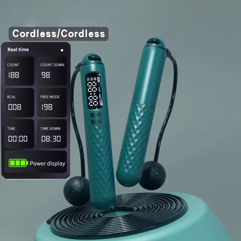 New rechargeable USB Electronic Technology Jump Rope Wire Rope Adjustable Jump Rope Trainer Digital Wireless Calorie Counter