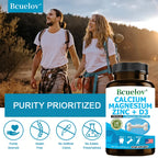 Calcium Magnesium Zinc Vitamin D3 Supplement - Supports Bones, Teeth, Muscles, Nerves, Protein Synthesis, 120 Capsules