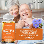 Flax Oil Supplement - with Omega-3, EPA, DHA and Vitamin D, Benefits Brain and Heart Health, Improves Skin Health