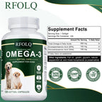 OMEGA-3 Supplement for Dogs - Reduces Hair Loss and Itching, Supports Joint, Brain and Heart Health, Skin & Hair Supplement