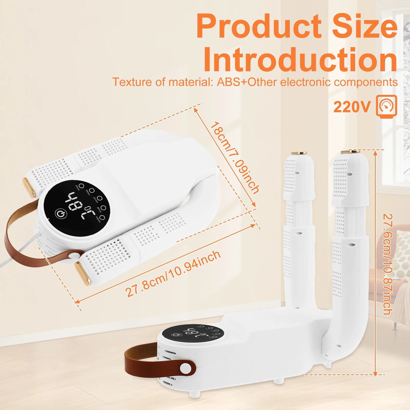 Electric Boot Dryer US Plug Telescopic Boot Warmer Quiet Folding Drying Rack&Heat Blower Portable Boot Warmer for Boots Sneakers