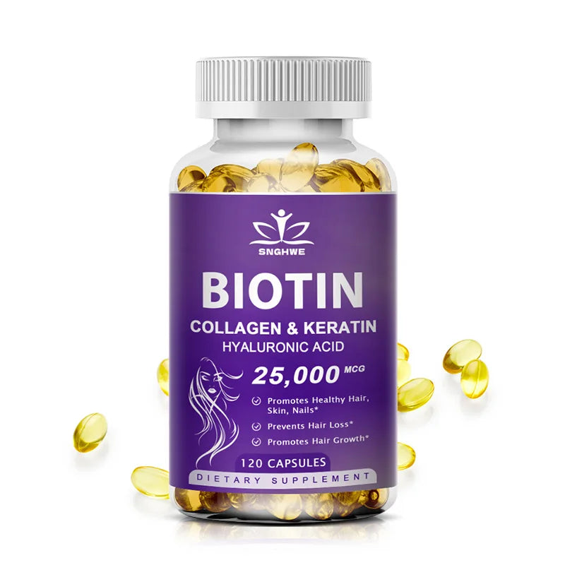 Collagen Biotin Supplement with Hyalurin&Keratin-Vitamins for Hair Growth- Women & Men-B1B2 B3B6B12 -Nails&Skin-Multi-Vitamins - Path to Self-Improvement