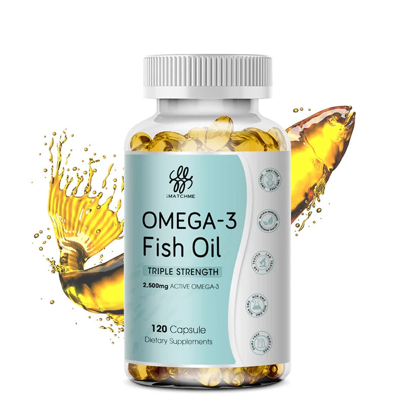 3600mg Triple Strength Omega 3 Fish Oil Supplement Rich EPA & DHA, Omega 3 Supplements for Heart, Brain & Immune Support